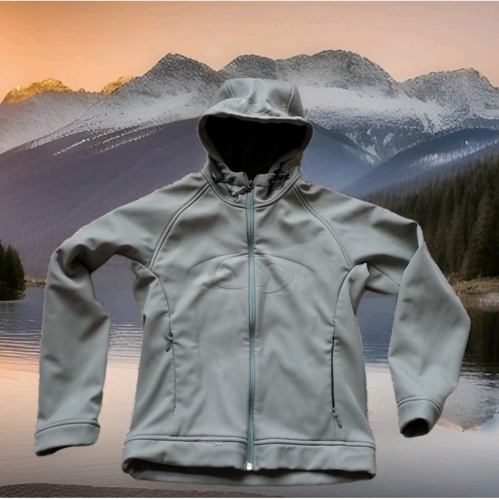 Salomon Softshell‎ Jacket Womens XS Green Excellent Hooded Full Zip Hiking